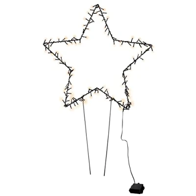 Abbildung von Spetebo Gartenstecker XL LED Stern 60 cm mit Timer 140 (Stück, 1 St., Stern) Weihnachten Advent Winter Deko Beleuchtung für Außen