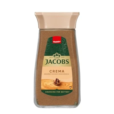 Abbildung von Jacobs Crema, löslicher Bohnenkaffee, Instant Kaffee aus gerösteten Kaffeebohnen, 200g