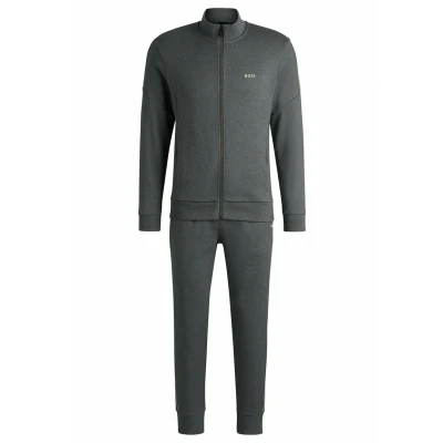 Abbildung von BOSS Herren Tracksuit Set AMZ IN Trainingsanzug aus Interlock Baumwolle mit Logo Details Grau L