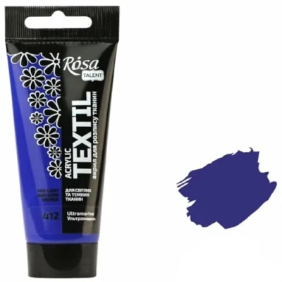 Abbildung von Krevo Art Stoffmalfarben Stofffarben Waschfest Textilfarbe ultramarin Acrylfarbe Wasserbasis 60ml Tube waschmaschinenfest zum Fixieren Deckend für helle und dunkle Stoffe