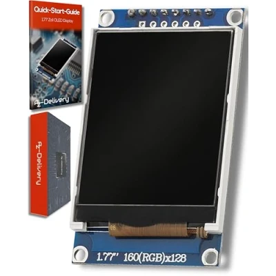 Abbildung von AZDelivery 1,77 Zoll SPI TFT Display 128x160 Pixel ST7735 2,7V 3,3V kompatibel mit Arduino und Raspberry Pi inklusive E Book!