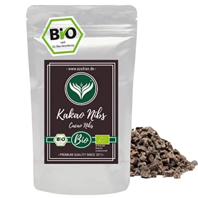 Abbildung von Azafran BIO Cacao Nibs roh Kakaonibs aus Kakaobohnen Kakao Stücke 250g