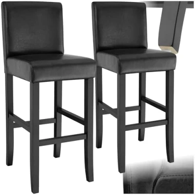 Abbildung von tectake Barhocker 2er Set Barhocker, gepolstert mit Rückenlehne