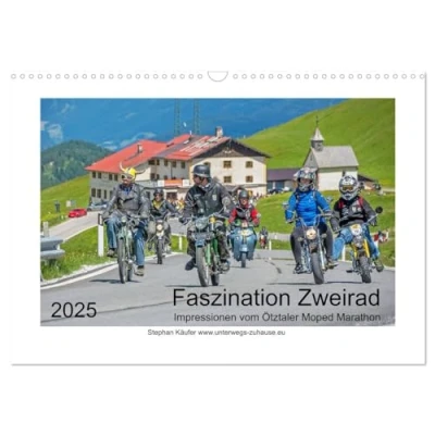 Abbildung von Faszination Zweirad Impressionen vom Ötztaler Moped Marathon (Wandkalender 2025 DIN A3 quer), CALVENDO Monatskalender