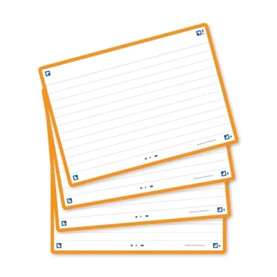 Abbildung von Oxford FLASH 2.0 Karteikarten A6, Lernkarten, 105x148mm, liniert, orange, 80 Blatt