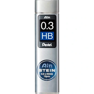 Abbildung von Pentel Ain STEIN C273 Feinmine, 15 Minen je Dose, 0.3 mm, Härtegrad HB (12 Dosen)