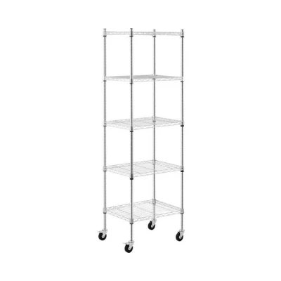 Abbildung von Royal Catering RCMR 1800P50 Metallregal 60 x 45 186 cm 50 kg 4 Rollen Standregal Regal Metall Steckregal Haushaltsregal