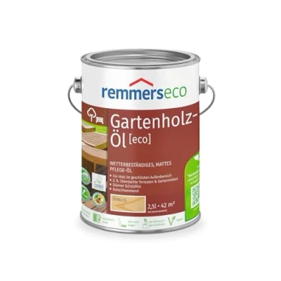 Abbildung von Remmers Gartenholz Öl [eco], bangkirai intensiv, 2,5 Liter, Wetterbeständiges, mattes Öl, aussen und innen, optimal für Terassen &amp; Gartenmöbel, rutschhemmend
