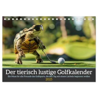 Abbildung von Der tierisch lustige Golfkalender (Tischkalender 2025 DIN A5 quer), CALVENDO Monatskalender