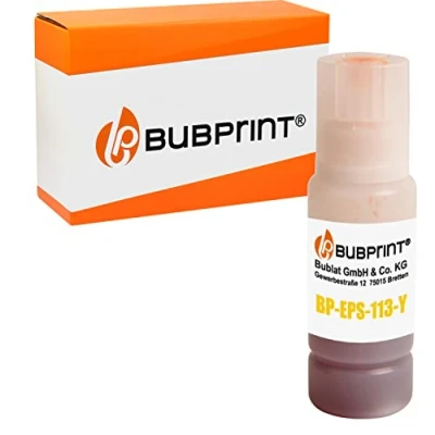 Abbildung von Bubprint 113 Tintenflasche kompatibel als Ersatz für Epson ET 5850 5800 5150 5170 16150 16600 16650 Pro 5880 16680 M16680 M16600 Gelb