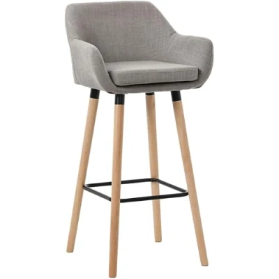 Abbildung von CLP Barhocker Grant I Thekenhocker Mit Stoff Bezug Gestell Aus Buchenholz, Farbe:grau