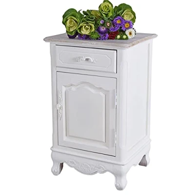 Abbildung von Nostalgischer Vintage Schrank 44cm Shabby Chic Weiss Landhausstil HMA08 Palazzo Exklusiv
