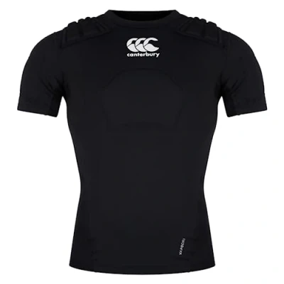 Abbildung von Canterbury Rugby Pro Protection Vest Schutzweste, Schwarz/Weiß/Silber, XXL