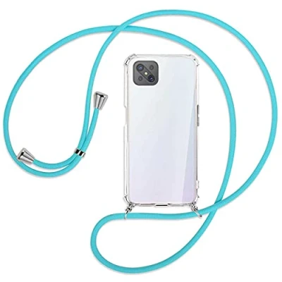 Abbildung von mtb more energy® Handykette kompatibel mit Oppo Reno4 Z 5G, A92S (6.57&#039;&#039;) türkis Smartphone Hülle zum Umhängen Anti Shock Full TPU Case