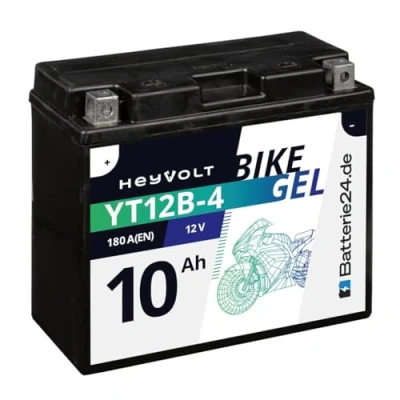 Abbildung von HeyVolt GEL Motorradbatterie 12V 10Ah YT12B 4 CT12B GT12B FT12B A D 51015 BS