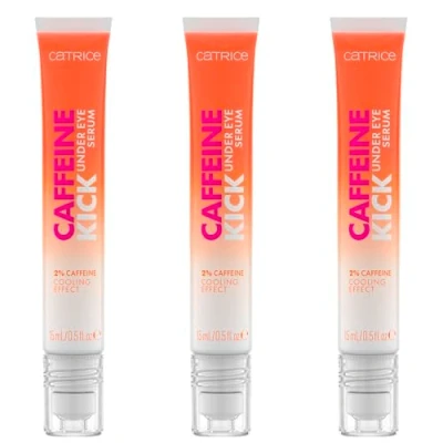 Abbildung von Catrice Caffeine Kick Under Eye Serum, Augenpflege, Transparent, feuchtigkeitsspendend, pflegend, kühlend, gelig, vegan, ohne Parfüm, Alkohol, Parabene, 3er Pack (3x15ml)