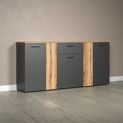 Abbildung von INOSIGN Kommode &quot;Estepona&quot;, (1 St.), Sideboard mit anpassbaren Türen in Akustikpaneel Optik