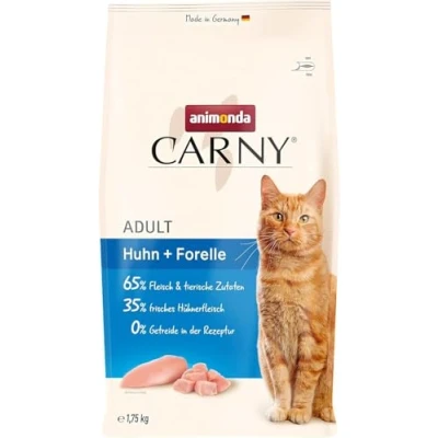 Abbildung von animonda Carny Adult Huhn + Forelle (1,75 kg), Trockenfutter für ausgewachsene Katzen, Katzenfutter ohne Getreide und Zucker, Katzentrockenfutter mit 65 % Fleisch Fisch