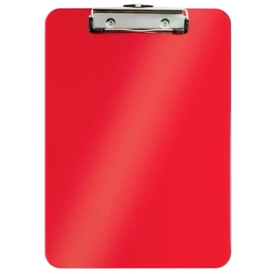 Abbildung von Leitz WOW A4 Klemmbrett, hochwertiges Klemmbrett aus Hartplastik, 75 Blatt Kapazität rot, 39710026