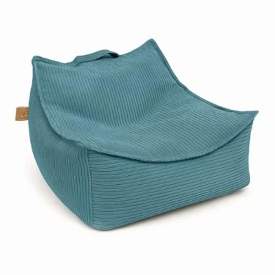 Abbildung von MEOWBABY Sitzsack Eckig für Kinder Sitzpouf Kindermöbel Indoor Beanbag, Ästhetik Cord, Türkis