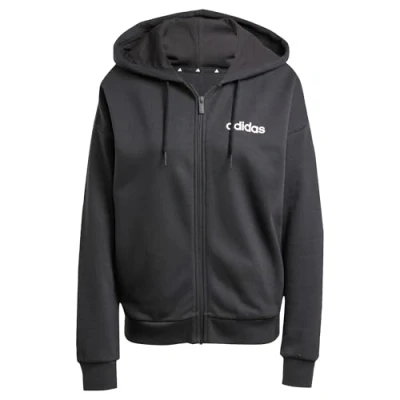 Abbildung von adidas Damen Essentials LINEAR Full Zip French Terry Hoodie, Black/White, XXS