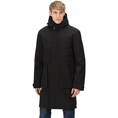 Abbildung von Regatta Herren Alessandro 3 in 1 Jacke Mantel wasserdicht und atmungsaktiv aus Ricycled Stoff Kapuze seitliche untere Taschen
