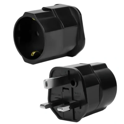Abbildung von Reiseadapter UK 2 Pack, Adapter England Deutschland Stecker， für EU zu England/Schottland/Irland/Dubai/Maldives, typ g Reisestecker Stromadapter,Schwarz