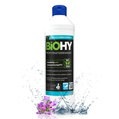Abbildung von BiOHY Profi Fensterreiniger (500 ml) Glasreiniger Konzentrat für Fenstersauger geeignet streifenfreie Reinigung von Glas , Fenster &amp; Spiegelflächen ideal Haushalt Auto