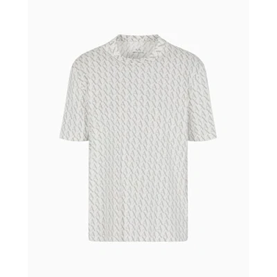 Abbildung von Armani Exchange Tshirt print, Herren, Größe: Large, Off white/ash allover