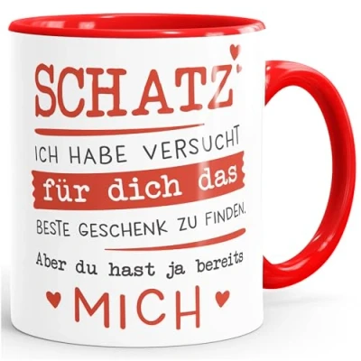 Abbildung von MoonWorks Tasse Kaffee Schatz ich habe versucht für dich das beste Geschenk zu finden Geschenkidee Weihnachten Geburtstag Valentinstag Moonworks®, Keramik