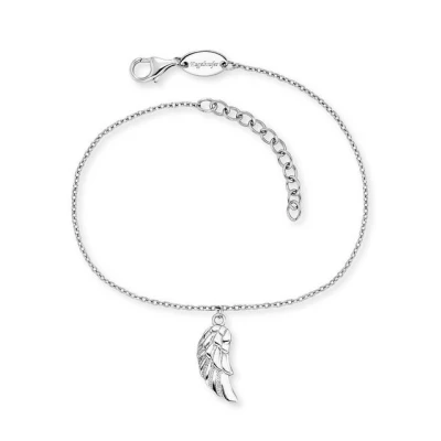 Abbildung von Engelsrufer Damen Armband aus Sterling Silber mit Flügel Anhänger und Karabinerverschluss, längenverstellbar, Größe: 17+3 cm, nickelfrei, ERB FLYWING H