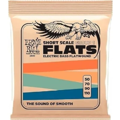 Abbildung von Ernie Ball Short Scale Flatwound Group 1 E Bass Saiten, Stärke 50 110