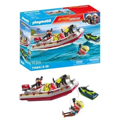 Abbildung von Playmobil 71464 Action Heroes Baukasten Feuerwehrboot mit Aqua Scooter