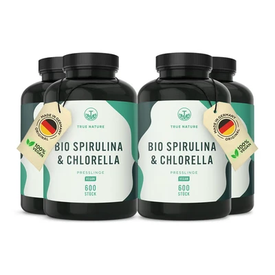Abbildung von Bio Spirulina &amp; Chlorella Presslinge Eisen Vitamin B12 2400 St