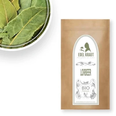 Abbildung von BIO Lorbeerblätter 200g EDEL KRAUT 100% Premium getrocknet Lorbeer Gewürz ganz handverlesen aus kontrolliert biologischem Anbau