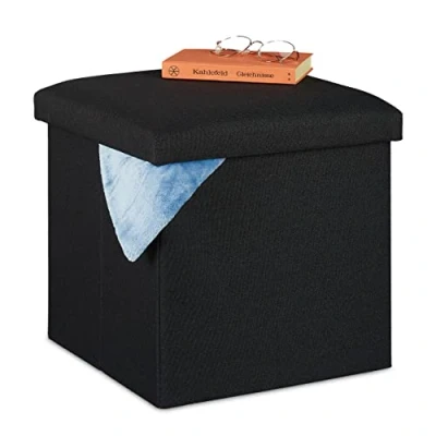 Abbildung von relaxdays Sitzhocker mit Stauraum, Schwarz