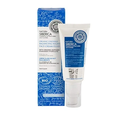 Abbildung von Natura Siberica Bio zertifizierte ausgleichende Nacht Gesichtscreme für fettige und Mischhaut, 50 ml