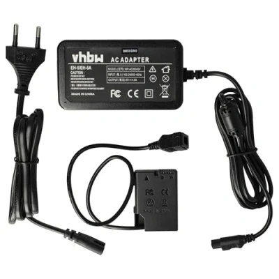 Abbildung von vhbw Kamera Netzteil Netzkabel kompatibel mit Nikon D3100, D3200, D3300, D3400, D3500, D5100, D5200 Kamera, Digitalkamera, DSLR, 2m