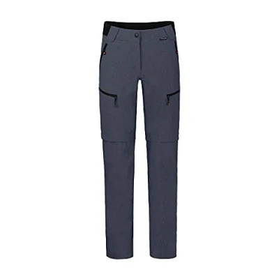 Abbildung von Bergson Outdoorhose PORI Zipp Off Damen Wanderhose, robust, elastisch, Normalgrößen, grau/blau