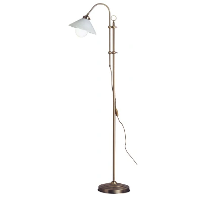 Abbildung von Globo Stehlampe Wohnzimmer Leselampe Landhaus Stehleuchte Messing Glas