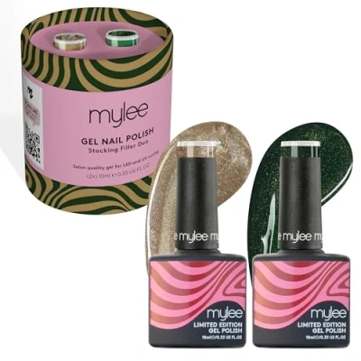 Abbildung von Mylee Gel Nagellack Duo Set 2x10ml [Stocking Filler] Rockin&#039; Around Collection UV/LED, Maniküre, Pediküre, Lang anhaltend, für professionellen Gebrauch im Salon sowie zu Hause [Weihnachten 2024]
