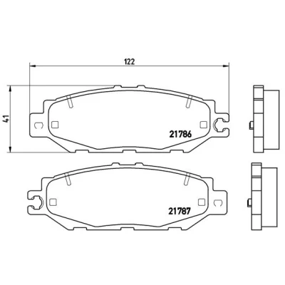 Abbildung von BREMBO P 83 036 Bremsbelagsatz für Verschleißwarnanzeiger vorbereitet ohne Zubehör LEXUS: LS II, I, TOYOTA: Century II