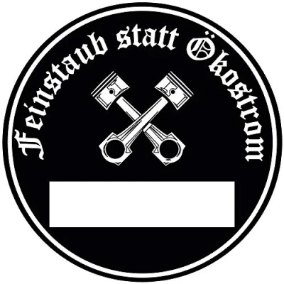 Abbildung von Feinstaub statt Ökostrom Aufkleber Sticker Schwarze Umwelt Plakette Diesel JDM 2 Stück Fun Lustig Umweltzone Fahrverbot Autoaufkleber LKW