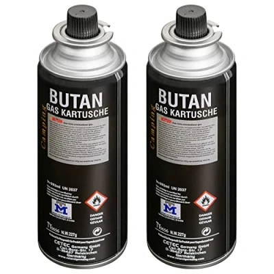 Abbildung von Greenpoint Gaskartusche Butan Gas Kartusche 227g Butangas, Zubehör für Kocher, Brenner, Grills und Heizgeräte, 2 St., Gaskocher Campingkocher Brenner