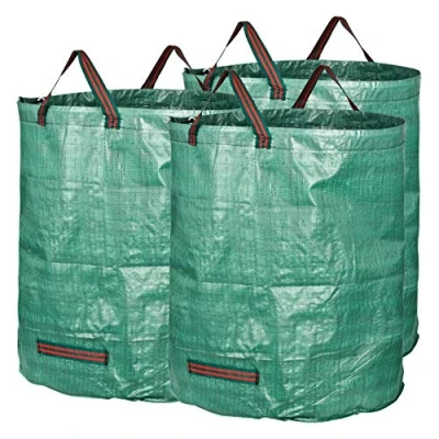 Abbildung von GardenMate 3X 272l Gartensack Laubsack Gartenabfallsack stabil Gartensäcke für Gartenabfälle Laubsäcke Rasenschnitt Grünschnittsäcke faltbar, groß, robust aus Polypropylen Gewebe 150GSM