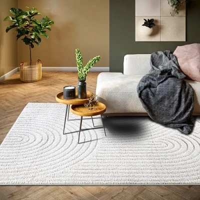 Abbildung von ELLE DECORATION Designteppich &quot;Panglao, eckig, rund und Läufer&quot;, rechteckig, 14 mm Höhe, flauschiger uni Kurzflor, Hoch Tief Struktur, modern, Wohnzimmer