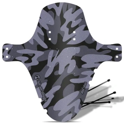 Abbildung von Riesel Design 1x Mudguard kol:oss XL MTB Schutzblech inkl. Kabelbinder/Stylischer Schmutzfänger/Mountainbike als Spritzschutz für alle Radgrößen camo mk