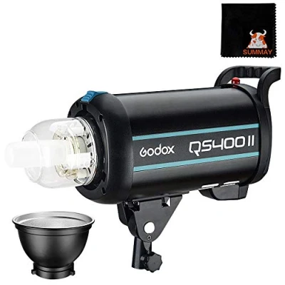 Abbildung von GODOX Photostudio Strobe Blitzlicht QS400II 400W 5600K mit 150W Modellierung Lampe für Studios (QS400II)