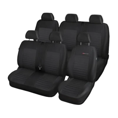 Abbildung von Mossa Maßgeschneiderte Sitzbezüge Auto kompatibel mit FIAT Ducato III Van (2014 ) 7 Sitzer Autositzbezüge Schonbezüge für Autositze E4