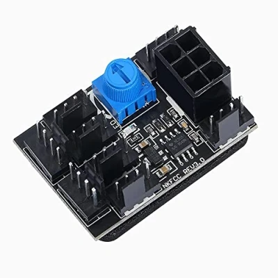 Abbildung von Ntcpefy 3 Poliger 4 LüFteradapter PWM PC GehäUse LüFternabe 8 Wege Splitter 12 V Geschwindigkeitsregler mit 6 Poligem Stromanschluss